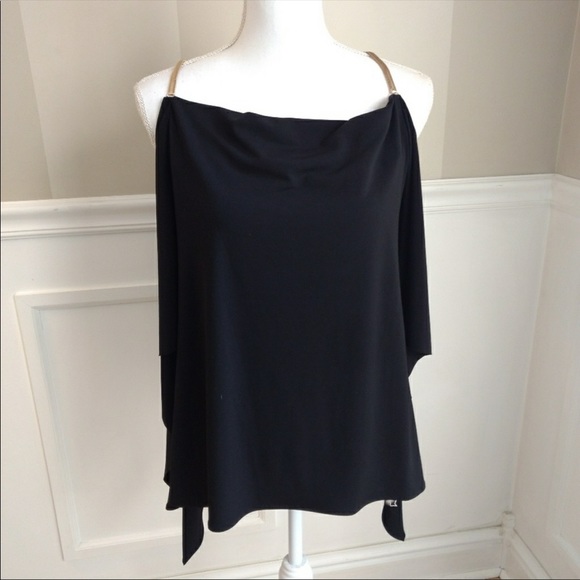 EXPRESS Drapey Top w Gold Chain - Picture 4 of 6